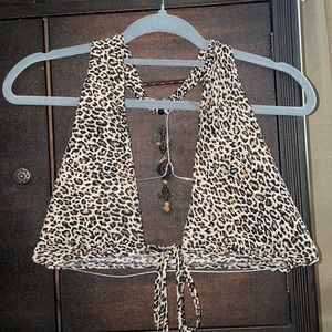 Shein leopard print halter top!